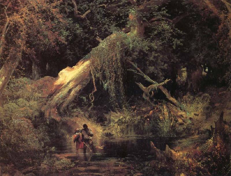 Moran, Thomas Slaves Escaping Through the Swamp
